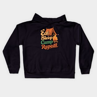 Eat Sleep Camp Repeat, Funny Camping Kids Hoodie